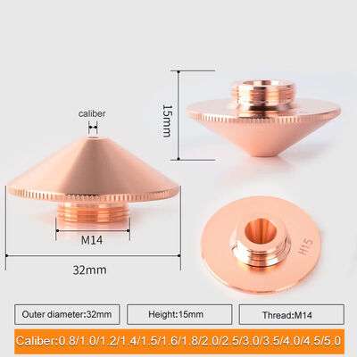 Qualidade  D32 H15 Laser Cutting Nozzle 2.0mm for Precision Cutting and Long Service Life fábrica